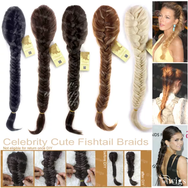 Wiwigs Celebrity Clip In Fishtail tresses ponytail extension coiffure