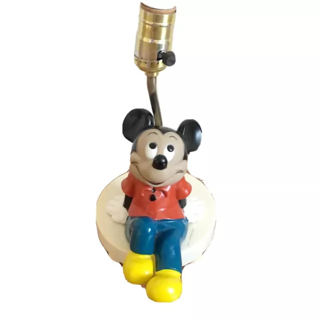 Vintage Walt Disney Mickey Mouse Table Desk Lamp & Night Light - No Shade