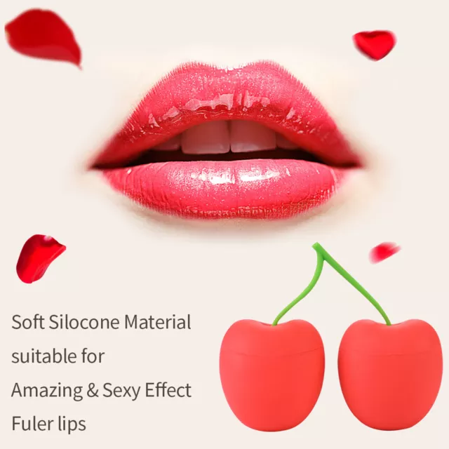 Lip Plumper Tool Soft Silicone Cherry Shaped Oval Round Lip Plumping Device HPT