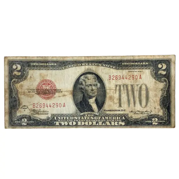 1928 C $2 Two Dollar Red Seal United States Note