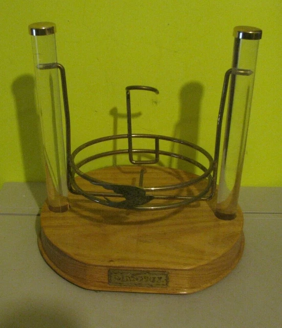 Martell Scotch Swinging Wood Acrylic 1.75 Liter Bottle Caddy Holder Pourer