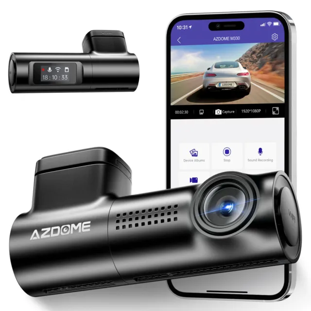 AZDOME 1080P FHD Camera WiFi Loop Record  Night Vision G-Sensor Dash Cam M330