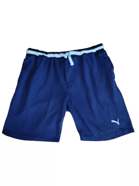 Mens Puma Navy Lounge Shorts Blue White Black Elastic Drawstring Waistband  XL