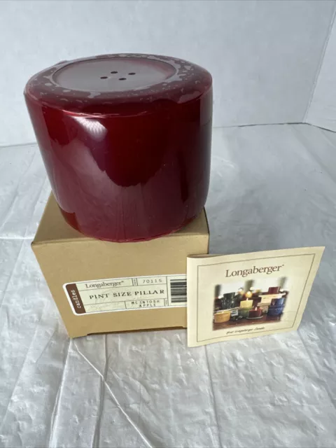 NEW in Box Longaberger McIntosh Apple Pint Size Pillar Candle - 70115