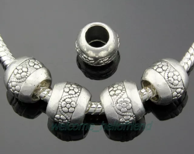 Wholesale 100 Tibetan Silver Mix Charms Beads Fit Bracelet Jewelry DIY ZY012 3