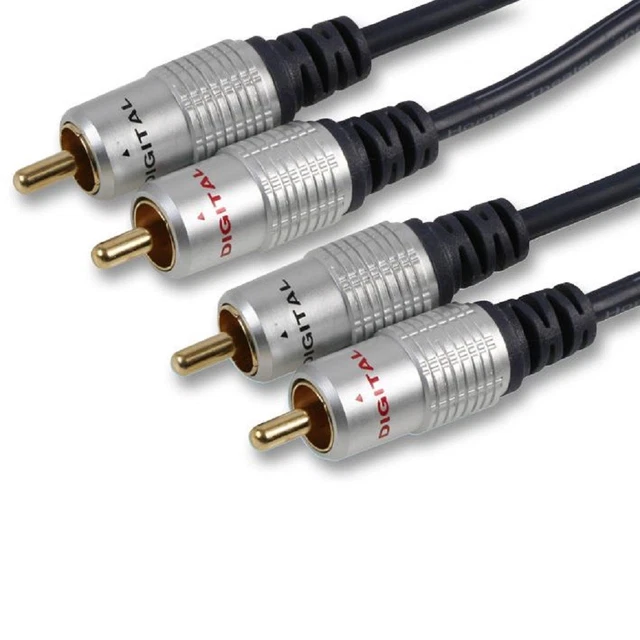 Cavo Doppio Rca Prezzo Cavo Audio PRO 2x RCA Doppio 2 Metri - Connettori Oro 24k, OFC, Maschio-maschio, Colore Blu Scuro Corna Di Muflone - Foto 9