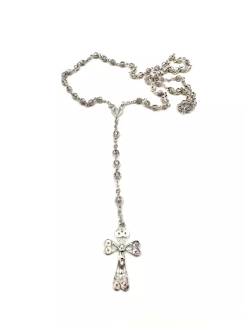 Rosario With Crucifix IN Filigree Silver 925 Vintage '60 Made in Italy