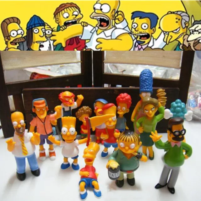 Disney Simpsons PVC Doll 14pcs Funny Homer Marge Bart Action Figure Kids Gift UK
