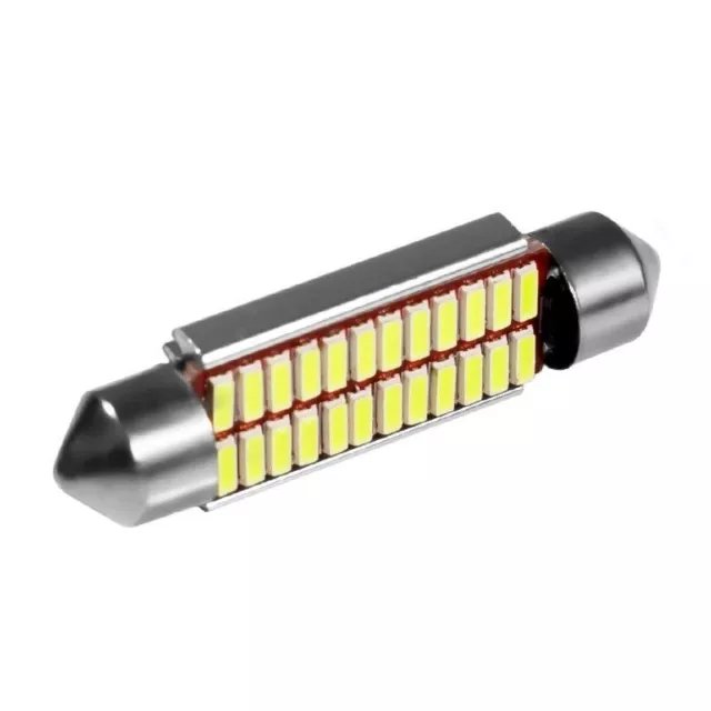 LAMPADINA SILURO C5W 42mm 24 LED 4014 NON DA ERRORE LUCI AUTO TARGA CANBUS