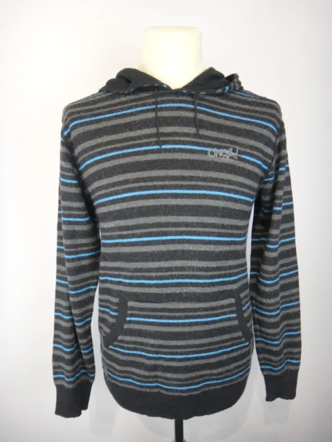 Oneill Hoodie Mens Small Striped Fine Knit Wool Blend Y2K 90s Beach Surf Outdoor