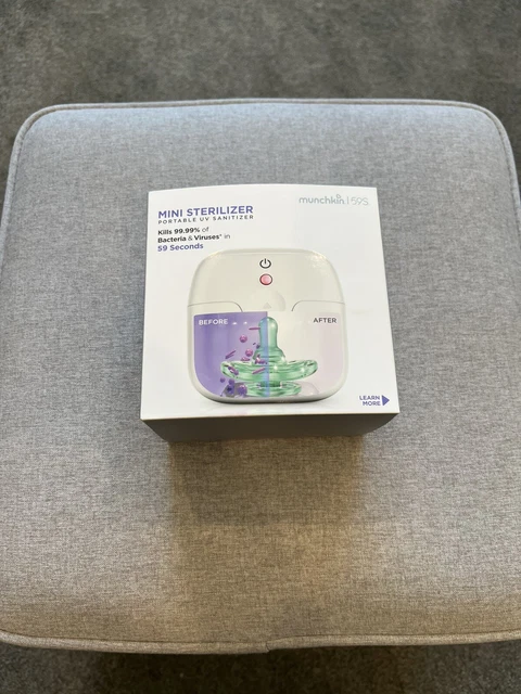 Munchkin 59 Second Mini Portable Pacifier Electric/BatteryUV Sterilizer. New.