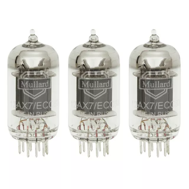 Brand New Gain Matched Trio (3) Mullard Reissue 12AX7 LONG PLATE Vacuum Tubes