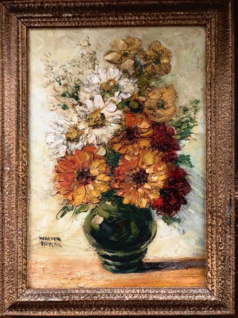 TABLEAU HUILE SUR PANNEAU - FLEURS DANS UN VASE - DEBUT XXeme EUR 70,00 ...