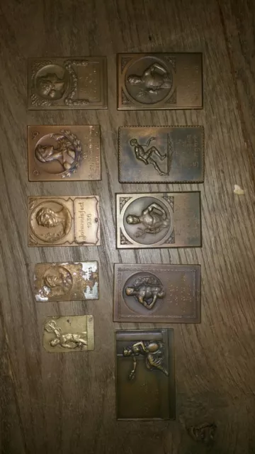 Konvolut Lot Sammlung 10 Bronze Medaillen Plaketten Sport 1921-1936