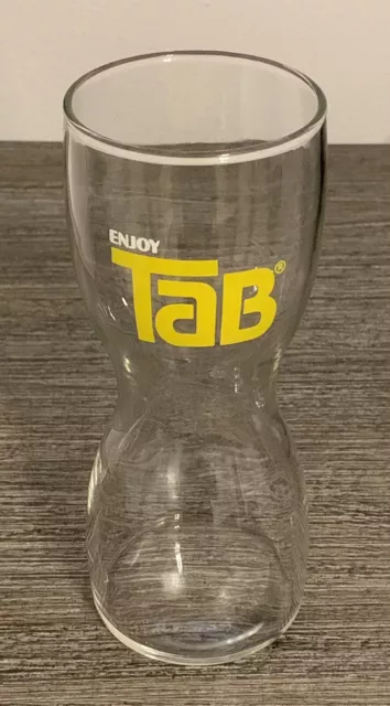 Vintage "ENJOY TAB" Hourglass Curved Drinking Glass by COCA-COLA