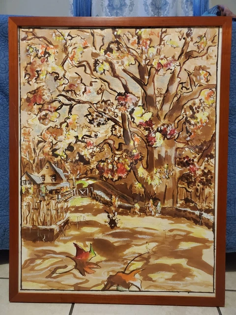 Mid Century Modern Unsigned Impressionist Watercolor Art