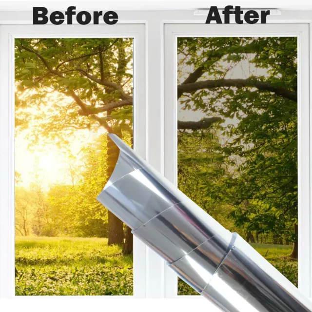 Window Film Privacy One Way Mirror Anti Glare UV Cut Home Glass Tinting Sticker