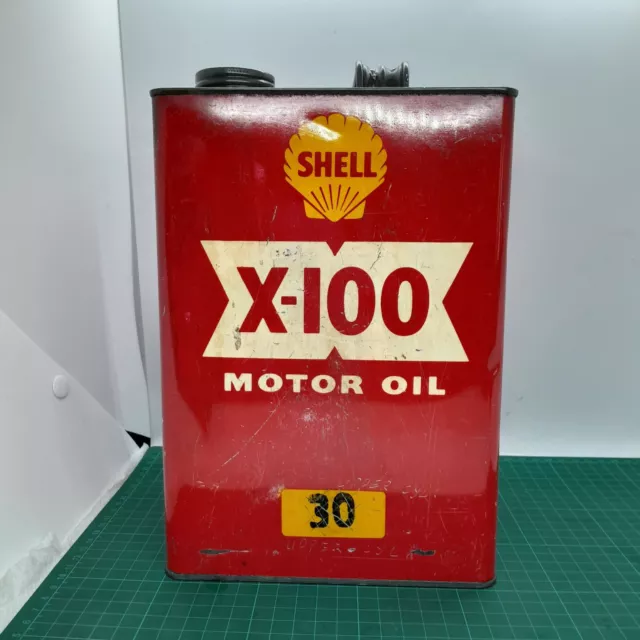 Vintage Original Shell X 100 Motor Oil  One Gallon Tin
