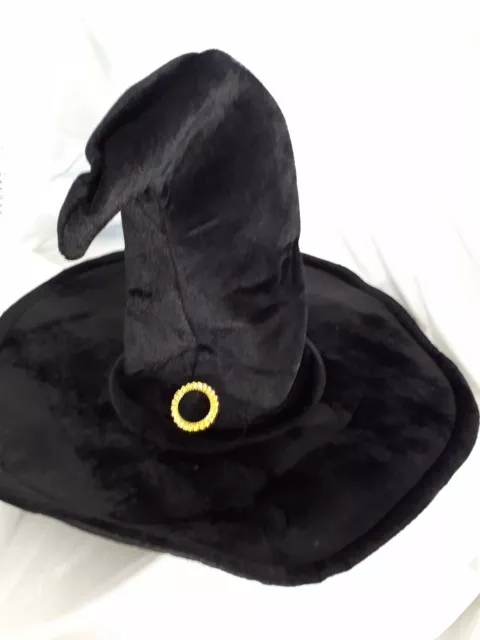 Hexenhut schwarz mit Schnalle gold/rund Halloween Kostüm Hut Hexe 129200813
