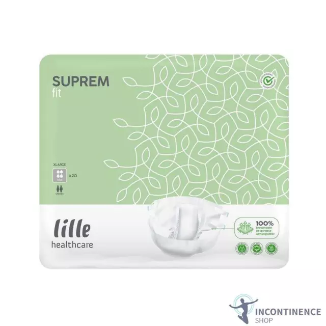 1x Maxi Lille Healthcare Suprem Fit - XLarge - Paquete de 20 Incontinencia 4060ml