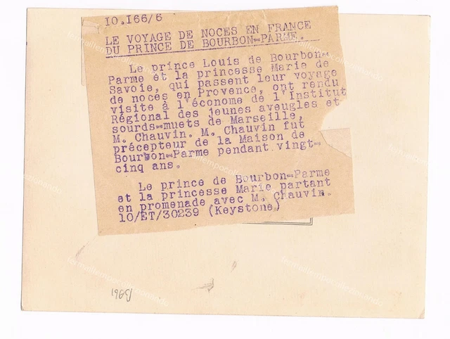 BA61 FOTO LUIGI di borbone principe di parma con la principessa maria f