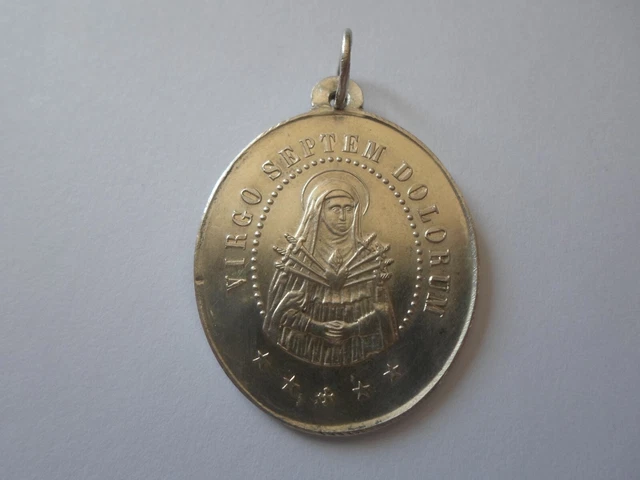 MÉDAILLE RELIGIEUSE ANCIENNE En Argent « Jesus Et Marie » EUR 20,00 - FR