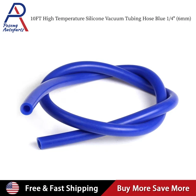 10 FEET ID 1/4" / 6mm Silicone Vacuum Hose Tube High Performance Blue