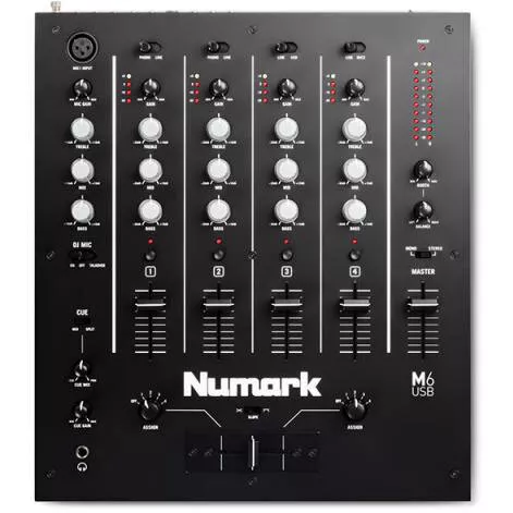 Numark M6 USB - 4-Kanal Mischpult DJ Mixer DJ-Mischpult Mixer USB-Anschluss