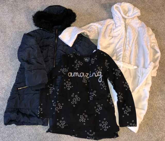 Pacchetto vestiti per bambina 9-10 anni cappotto blu abito top