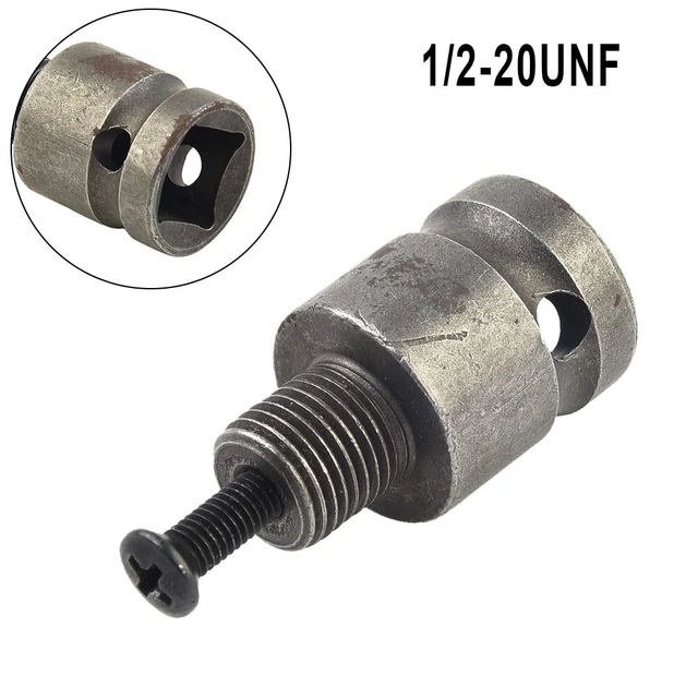 1/2 Drill-Chuck Adaptor For Impact Wrench Conversion 1/2-20UNF With Screw