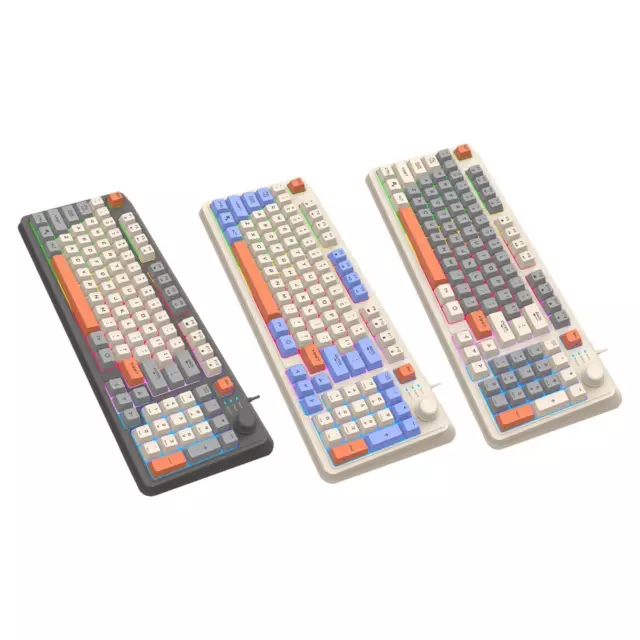 Wired Gaming Keyboard 94 Keys RGB Colors Backlit Minimalist USB Wired Keyboard