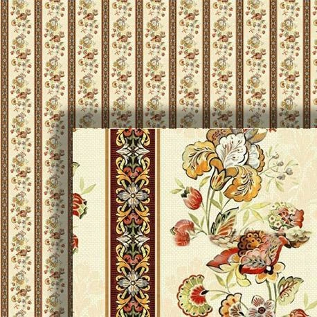 Melody Jane Dollhouse Wallpaper - Victorian Climbing Rose Red Print, 1:24 Scale - View #4