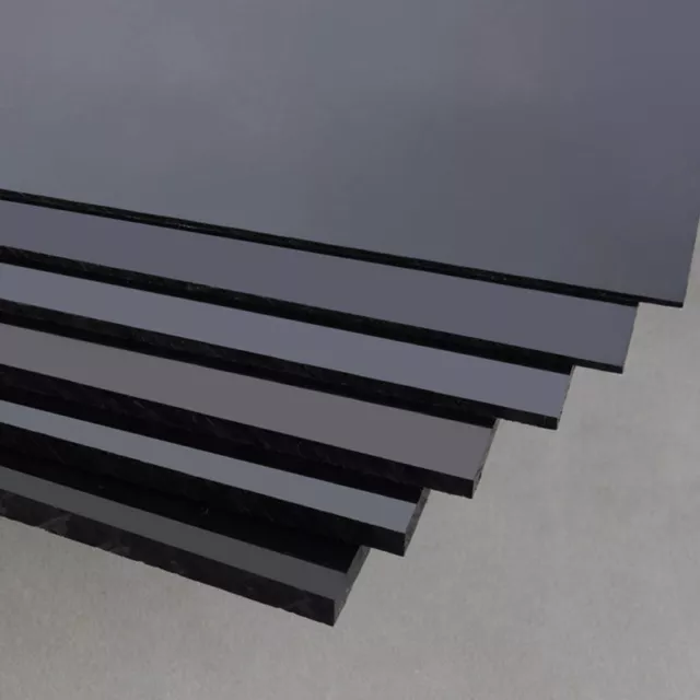 Black ABS Plastic Sheet Panel DIY Model Craft 1/1.5/2/3/4/5mm Thick Various Size
