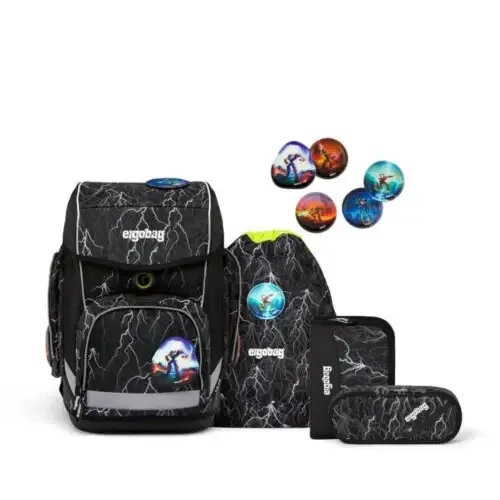 ergobag Reflex Glow-Edition Cubo-Set 5-teilig Schulranzen Schlampermäppchen Neu