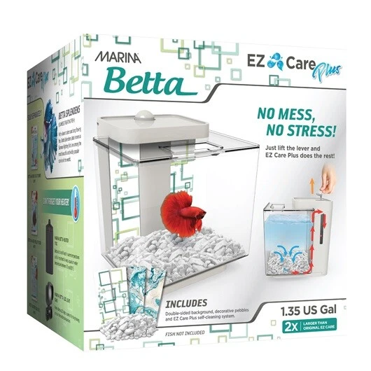 Marina Betta EZ Care Plus Aquarium Kit 1.35 gallon - White