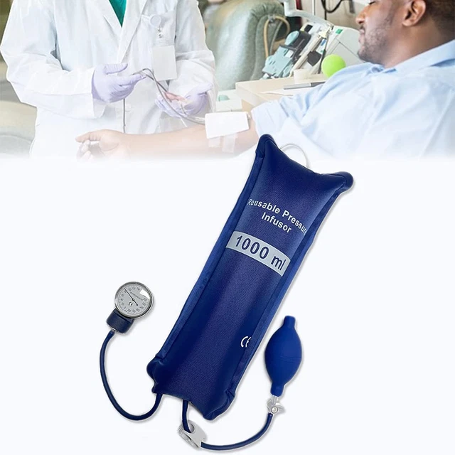 Bolsa de infusión a presión de 1000 ml - puño de fluidos intravenosos con medidor y bomba