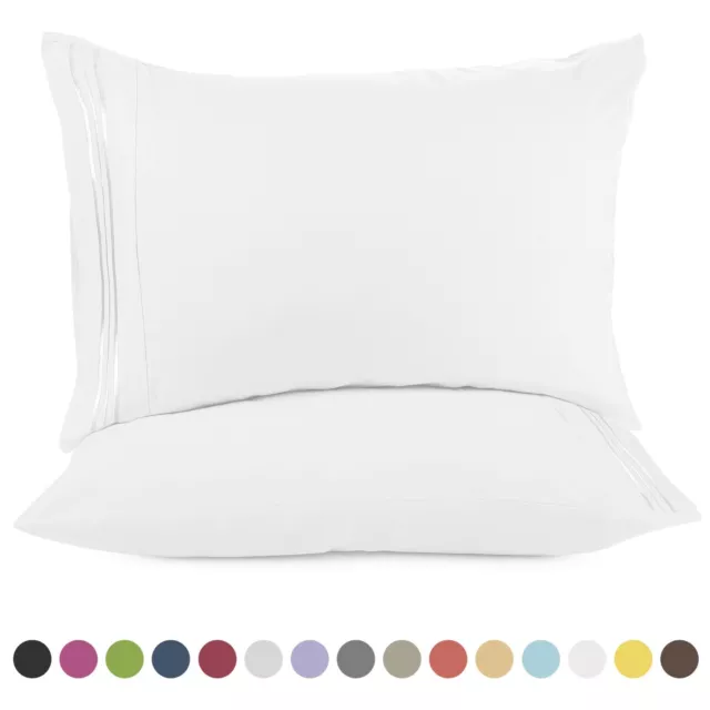 1800 Pillow Case Set Standard or King Ultra Soft Pillowcase Set of 2 Pillowcases