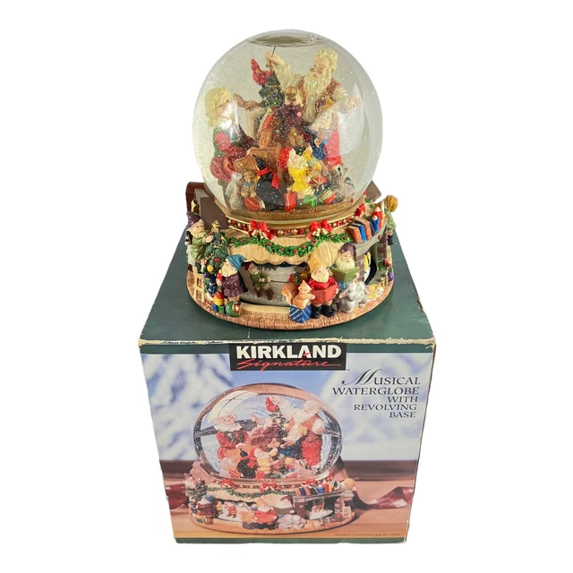 Globo de nieve giratorio musical Kirkland Santa Woodland animales Navidad