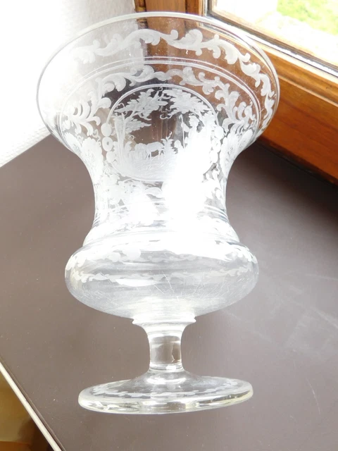 Vase en bois tourné et gravé, pièce artisanale vintage ancien retro