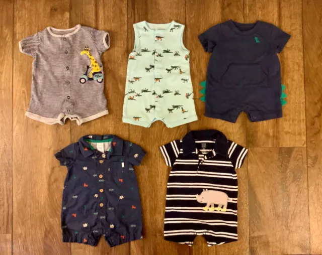 Baby Boy 3 Mo Outfits Clothes Lot Bundle One Piece Carters Rompers Animals Dino