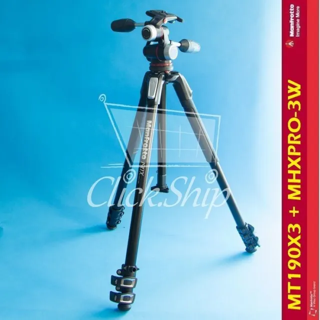 Manfrotto MT190X3 Aluminum Tripod with Manfrotto MHXPRO-3W 3-Way Pan/Tilt Head