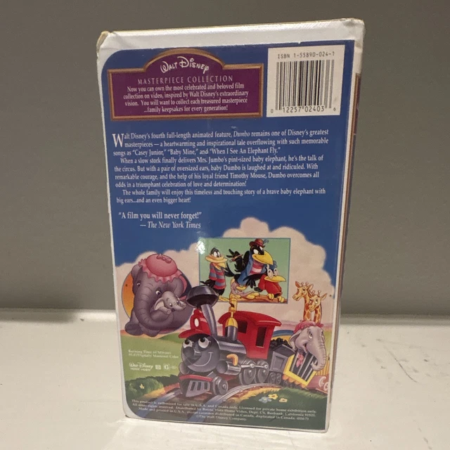 WALT DISNEY HOME Video Dumbo Masterpiece Collection VHS NTSC G English ...