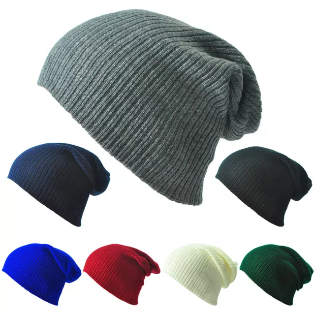 Soft Ribbed Beanie Knit Ski Cap Skull Hat Warm Solid Color Winter Cuff
