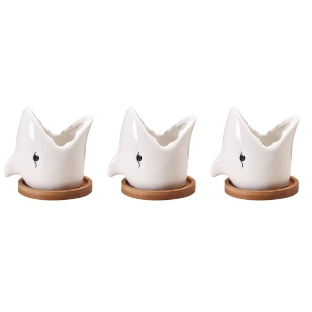 3x Sukkulenten Blumentopf Pflanzer Porzellan Pflanzer