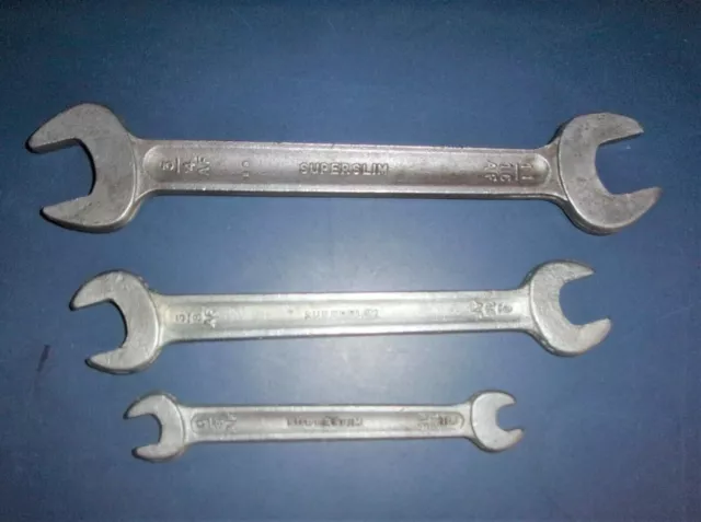 Vintage T W Williams Superslim Imperial Open Ended AF Spanners X3 - Free Postage