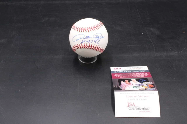Pete Rose Signed Rawlings OML Baseball Inscribed 4256 Autograph JSA COA D8718