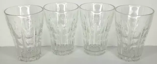 Anchor Hocking Glass Juice High Point Clear Set of 4 1930s Art Deco Barware
