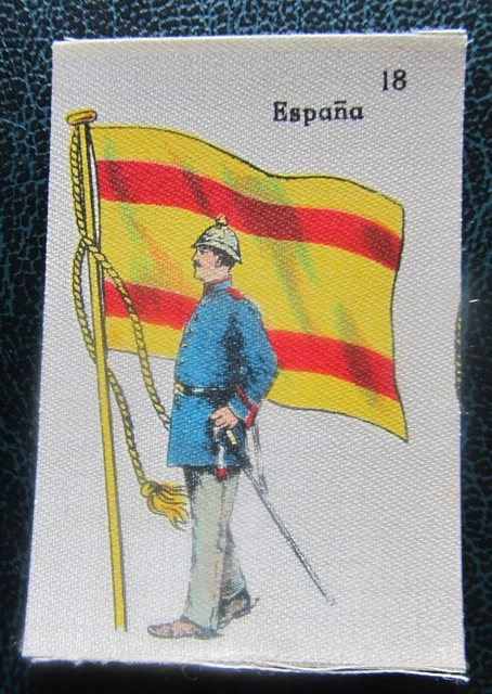 Cigarette Silks Card Ww1 Spain military La Favorita Soldiers  Flag ORIGINAL BACK 3