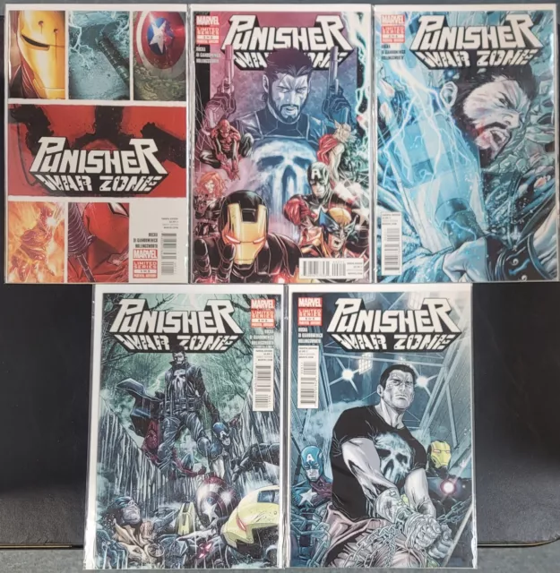 Punisher War Zone #1-5 Marvel Comics 2012 Complete Set! VF-NM 8.0-9.0 or Better!