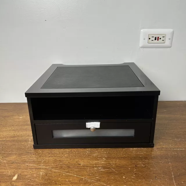 Victor | Midnight Black Monitor Riser With Drawer and Open Slot | 6.5"H | 1175-5